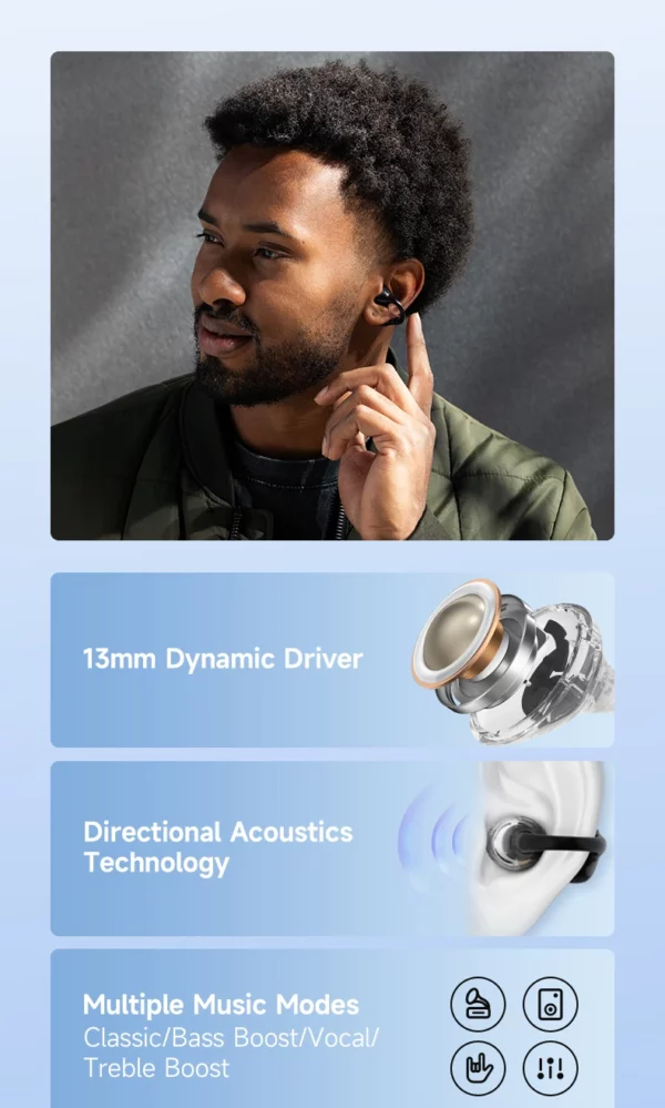 EDIFIER LolliClip écouteurs sans fil à oreille ouverte Bluetooth 5.4 haute résolution LDAC adaptatif ANC écouteur connexion multipoint IP56 – Image 15