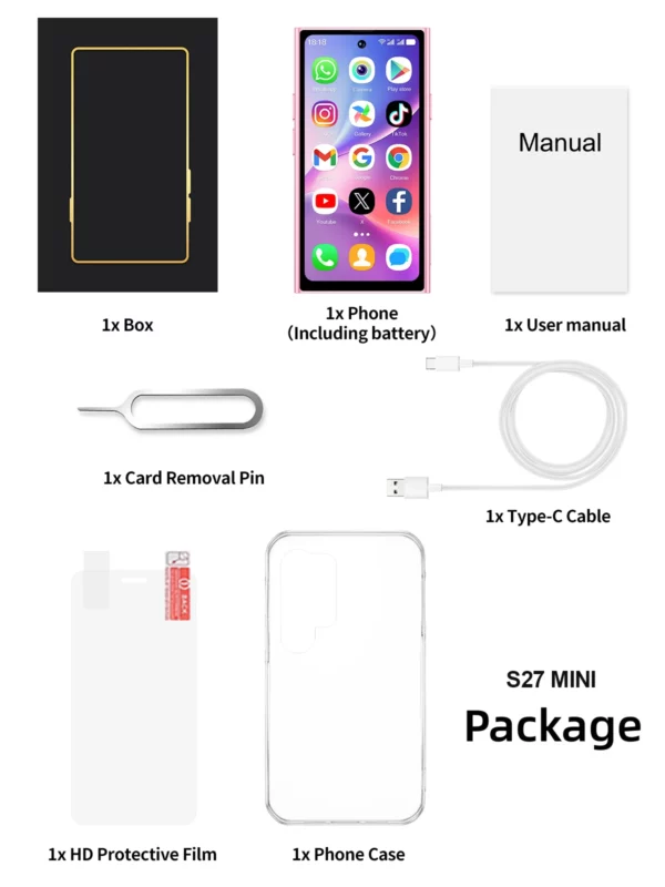 SERVO S27 Mini réseau 3G petit Smartphone 4.0 pouces affichage 2GB RAM 16GB ROM double SIM reconnaissance faciale Android petits téléphones intelligents – Image 10