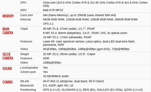 Huawei P30 Global déverrouiller Smartphone Android, 6.1 pouces, 40MP, 8 + 256GB ROM, téléphones mobiles 4G, Google Play Store, double SIM, téléphones portables – Image 15