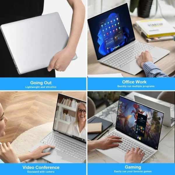 16 "ordinateur portable de bureau de jeu Powerhouse 2560x1600 16 Go de RAM Intel N5095/N95 CPU Windows 11 Pro ordinateur portable léger haute performance – Image 12