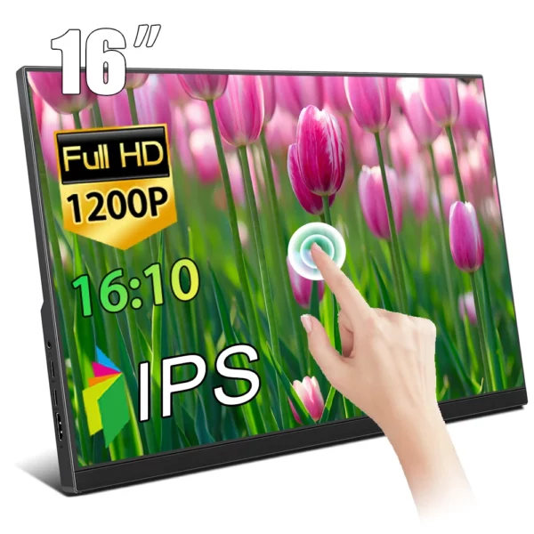 Moniteur d'ordinateur 14 "/15.6"/16 ", écran tactile IPS, panneau LCD HD, moniteur Portable USB-C, compatible HDMI pour ordinateur Portable Switch PS4/PS5 – Image 7