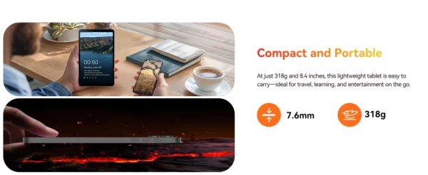 BNCF BPad Mini 8.4 pouces Snapdragon SMD685 tablette Android14 (8 + 8) GB RAM + 128 GB ROM 6050 mAh batterie 4G LTE Widevine L1 2K IPS onglet – Image 21