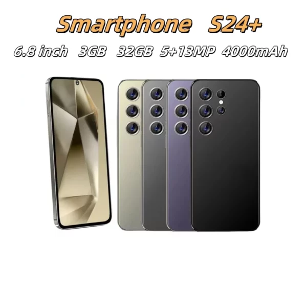 S24 +, Smartphone Android, 6.8 pouces, 3 Go de RAM 32 Go de ROM, caméra 5 + 13 MP, téléphones portables, Google Play Store, double SIM, téléphones portables