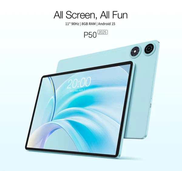 Teclast P50 2025 tablette Android 15 11 "IPS 90Hz 20GB(8GB + 12GB) RAM 128GB ROM T606 8 cœurs 7000mAh 4G LTE GPS Widevine L1 type-c – Image 7