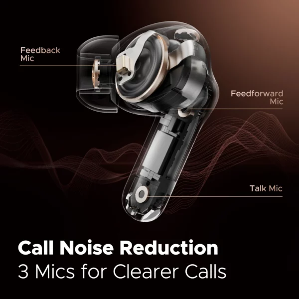 SoundPEATS-Écouteurs sans fil Bluetooth 5.3, Capsule 3 Pro, Écouteurs TWS, True Wireless, 43dB, Hybrid ANC, Hi-Res, ignorez avec sat AC Audio Codec – Image 4