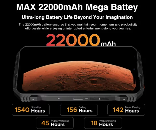 Version mondiale DOOGEE V Max Plus téléphone robuste 6.58 "120Hz affichage 16GB 512GB 200MP AI caméra 22000mAh effet d'éclairage Android 14 – Image 22