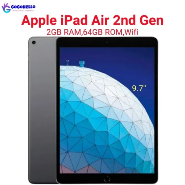 Apple-Tablette Triple Core iPad Air 95%, 2e génération, Wifi, 64 Go, Dean, 2 Go de RAM, 2014, iOS 9.7, IPS, LCD, Apple A8X, 8.1 d'origine, neuf