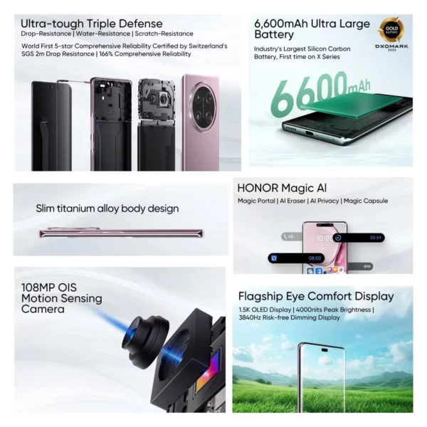 Smartphone Boom OR X9c 5G, version globale, 6.78 pouces, anti-chute, écran 120Hz, triple caméra 108MP, batterie 6600mAh, Android 14, original, nouveau – Image 2