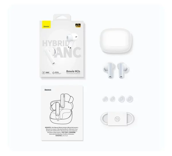 Baseus Bowie M2s -48dB ANC écouteurs sans fil Bluetooth 5.3 casque Audio spatial 3D qualité HiFi 0.038 "écouteurs à faible latence – Image 32