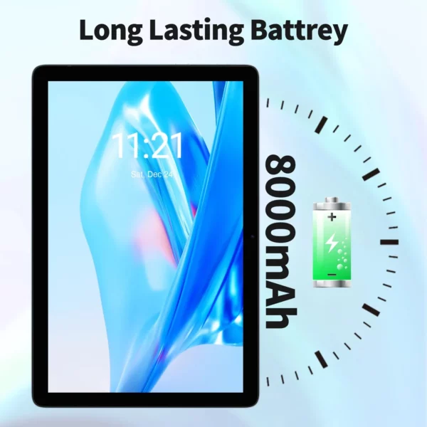 Tablette PRITOM TAB11 Android 14, 10 pouces, Octa-Core, 5G WiFi6, 128 Go, 8000 mAh, écran HD IPS, double caméra, Bluetooth, FM, TYPE C – Image 6