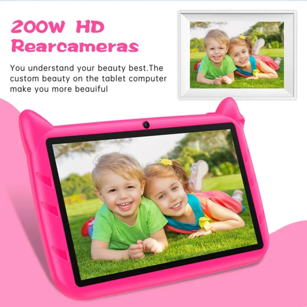 Nouveau 7 pouces modèle de bande dessinée enfants tablettes Quad Core 4GB + 64GB ROM Bluetooth 5G WiFi apprentissage jeux éducatifs tablette cadeau pour enfants – Image 5