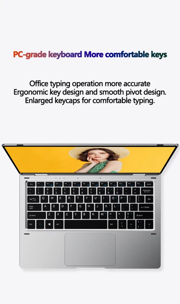 Ordinateur portable 11,6 pouces Intel Celeron N4020 360 °   Flips Écran tactile pour caméra HD 6 Go DDR4 2 To SSD 4500 mAH 2,8 GHz Tablette légère – Image 15