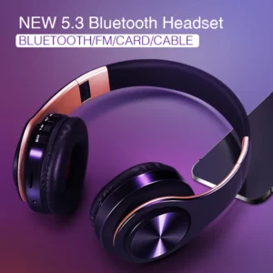 Écouteurs stéréo HIFI Bluetooth avec micro, casque de musique, FM, prise en charge de la carte TF, téléphone de sauna, mobile, Xiaomi, iPhone, tablette Samsung