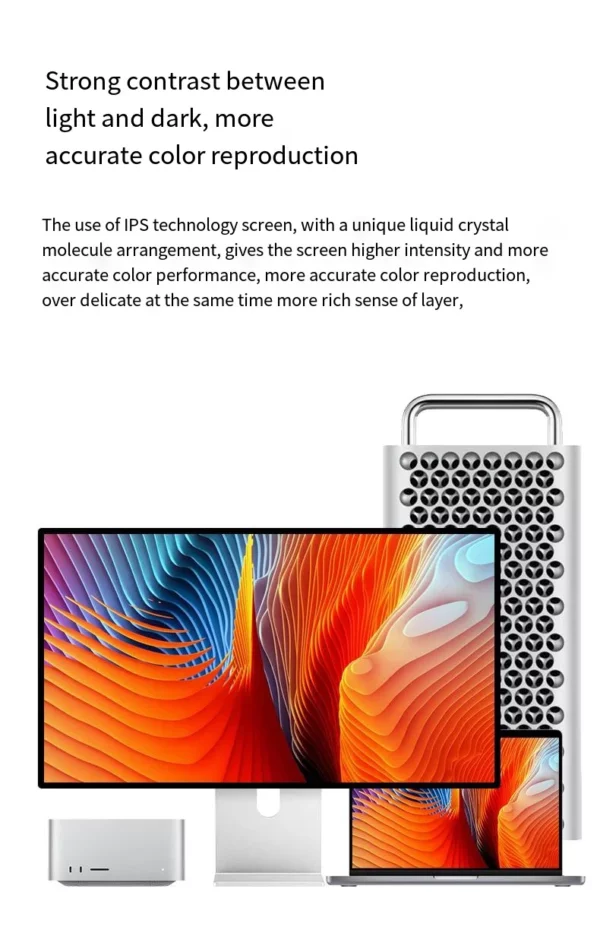 27 pouces 5K affichage TYPE-C thunderbolt pour Mac LCD moniteur alliage d'aluminium 60Hz brillant écran IPS KUYBurgos G27XSE WIT-imprégneed SUPPORT – Image 17