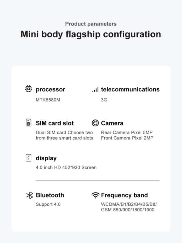 SERVO S27 Mini réseau 3G petit Smartphone 4.0 pouces affichage 2GB RAM 16GB ROM double SIM reconnaissance faciale Android petits téléphones intelligents – Image 40