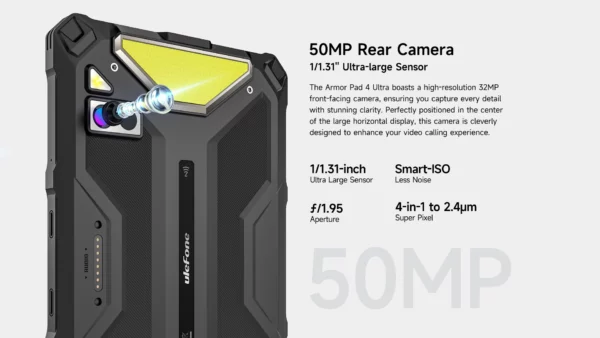 【Première mondiale】Ulefone Armor Pad 4 Ultra 5G Tablette robuste Imagerie thermique 11800mAh 10,36"2K 16GB + 256GB Android 14 Lumière LED – Image 32