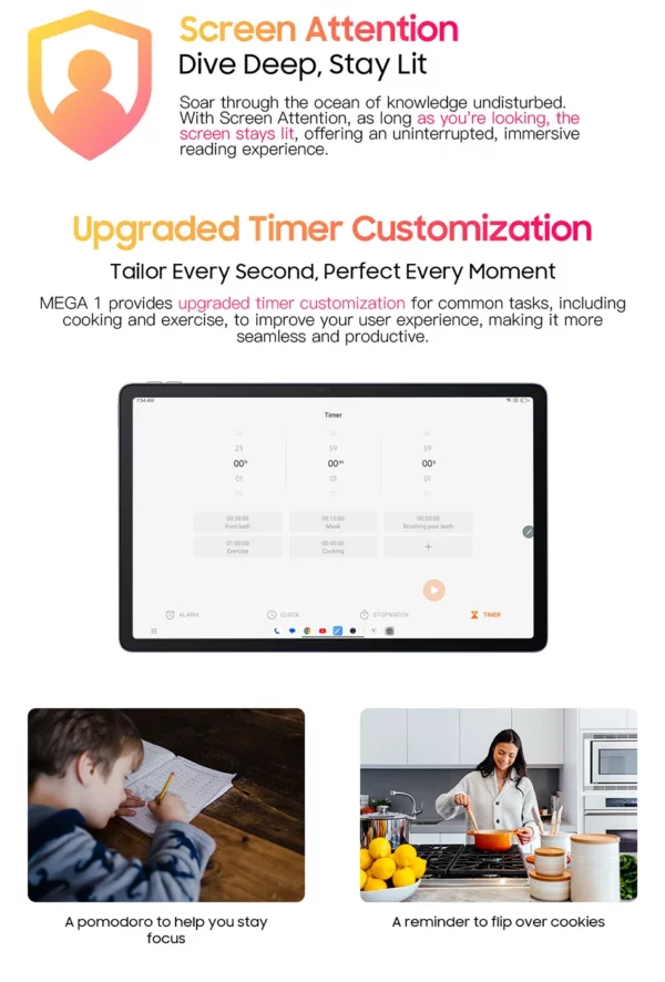 Blackview MEGA 1 tablettes 11.5 "2.4K 120Hz affichage 50MP caméra 12GB 256GB 8800mAh 33W charge Widevine L1 Android Pad PC – Image 52
