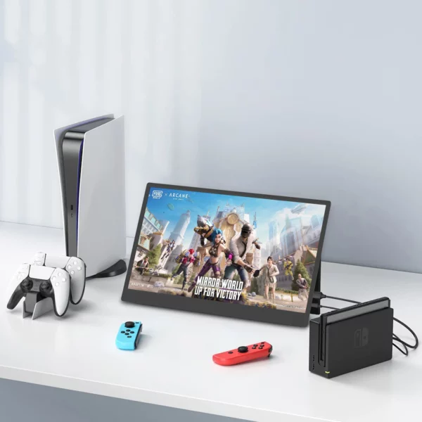 Moniteur Portable 15.6 pouces 1920x1080 60HZ pour ordinateur Portable XBOX PS4/5 commutateur TV Box Extension de téléphone Portable avec cadre en métal – Image 2