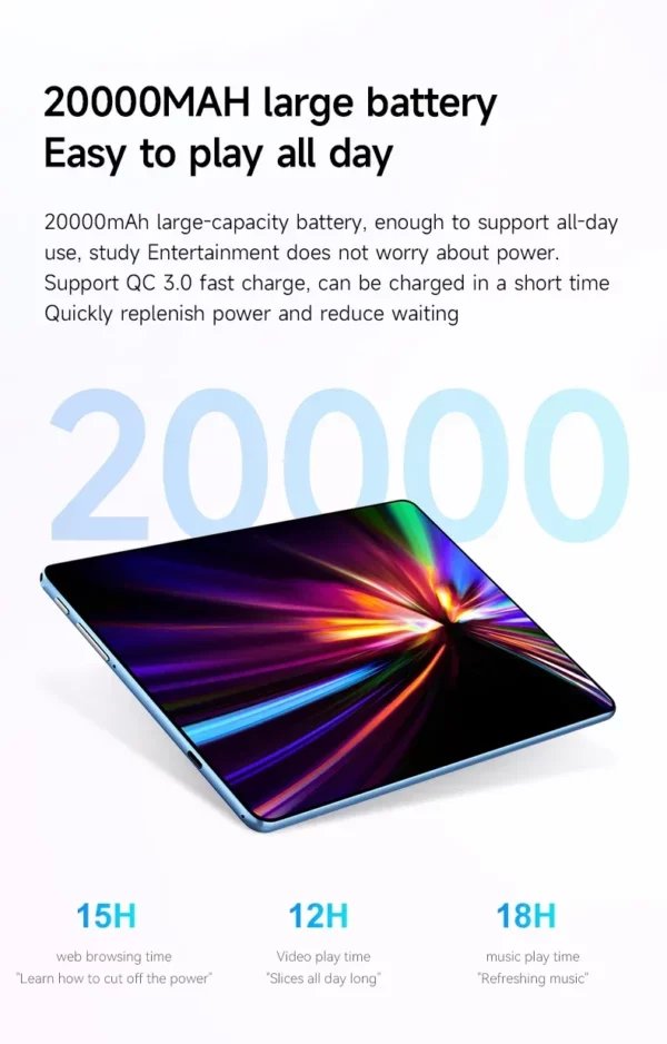 2025 nouvelle Version mondiale originale tablette Android Pad 15 Pro 16GB + 1TB Snapdragon 870 tablettes PC 5G double carte SIM WIFI HD 4K Mi Tab – Image 20