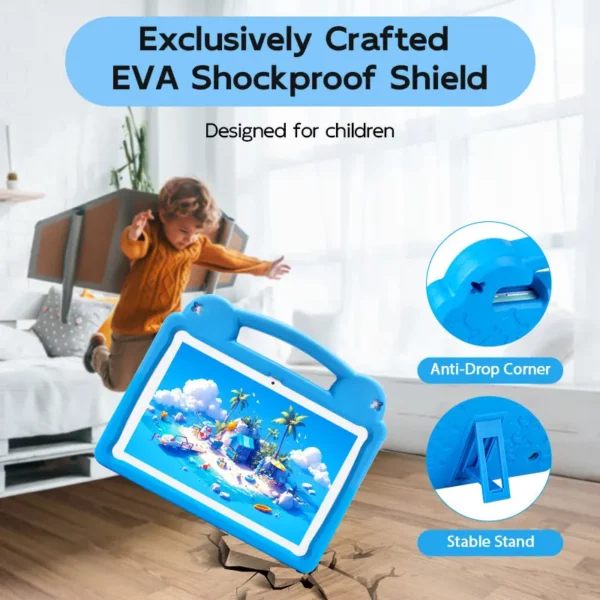 ANRY-Tablette Android 15 pour enfants, tablettes à écran HD, cadeaux pour enfants, 8 Go de RAM, 4 + 4 extensions, 64 Go, Dean A523, 2025 GHz, 10.1 Mah, 2.0 pouces, 5000 – Image 3