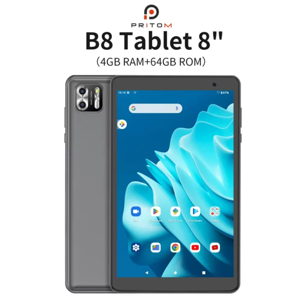 ITOM-Tablette Android 13 avec Wi-Fi, 8 Go de RAM, 4 + 4 Go de RAM, 64 Go de ROM,1 To de ROM, écran IPS 1280x800, batterie 5000mAh, caméra pour touristes, magasin – Image 10