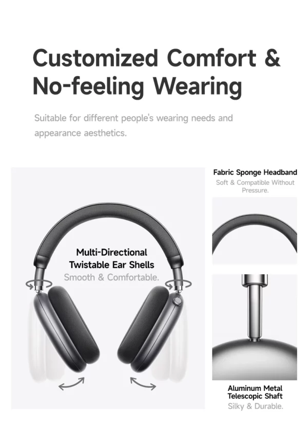 Picun F8 Pro ANC casque sans fil suivi de la tête Audio spatial 3D-52dB ANC HIFI Bluetooth casque ENC HD micro application à faible latence – Image 41