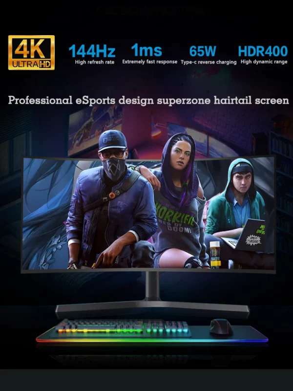 34 "4K IPS panneau plat moniteur natif 100Hz/165hz/180hz concepteur de jeu e-sports bureau d'affaires ordinateur de bureau moniteur LCD – Image 8