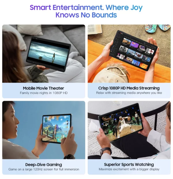 Blackview MEGA 1 tablettes 11.5 "2.4K 120Hz affichage 50MP caméra 12GB 256GB 8800mAh 33W charge Widevine L1 Android Pad PC – Image 28
