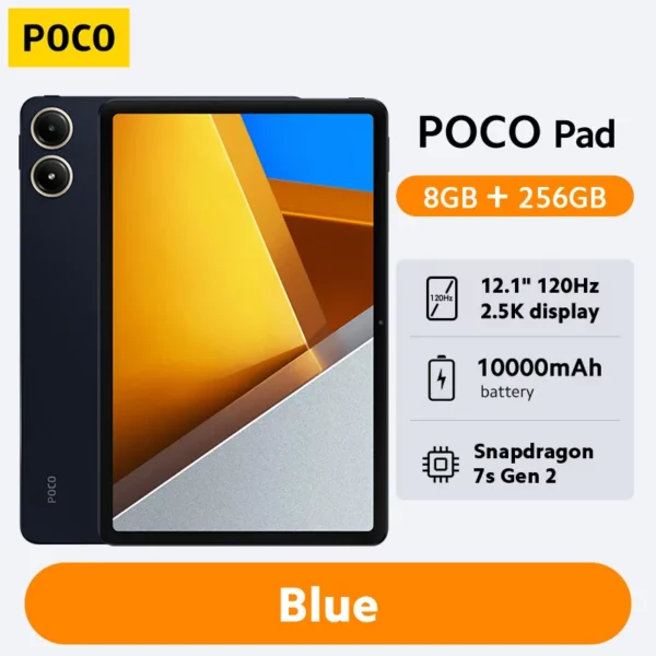 POCO Pad Tablette , 8 Go, 256 Go, 33W, 10000mAh, Snapdragon 7s, Isabel 2 Octa Core, 12.1 en effet, 120Hz, écran 2.5K, version globale – Image 7