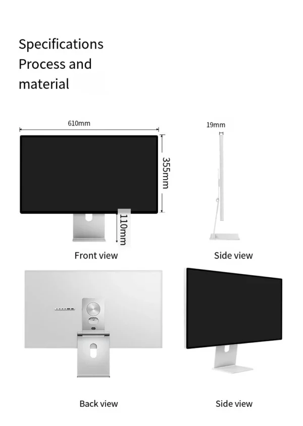 27 pouces 5K affichage TYPE-C thunderbolt pour Mac LCD moniteur alliage d'aluminium 60Hz brillant écran IPS KUYBurgos G27XSE WIT-imprégneed SUPPORT – Image 19