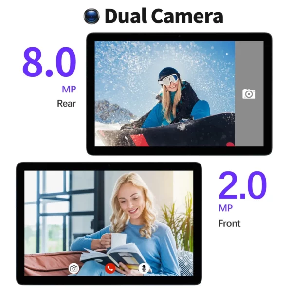 PRITOM TAB11 Tablette Android 14 10 pouces, 8 Go(4+4 Expansion) RAM + 128 Go ROM, Octa Core, WiFi 5G, avec clavier, souris, étui – Image 5