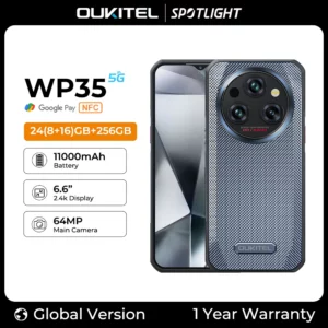 Smartphone robuste Oukitel-WP35, téléphone portable Android, téléphone portable NDavid, 5G, 11000mAh, 24 Go + 256 Go, 64 MP