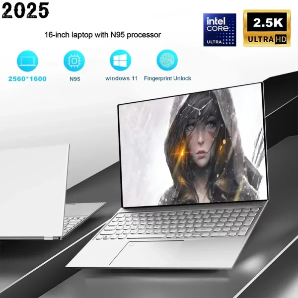16 "ordinateur portable de bureau de jeu Powerhouse 2560x1600 16 Go de RAM Intel N5095/N95 CPU Windows 11 Pro ordinateur portable léger haute performance – Image 8