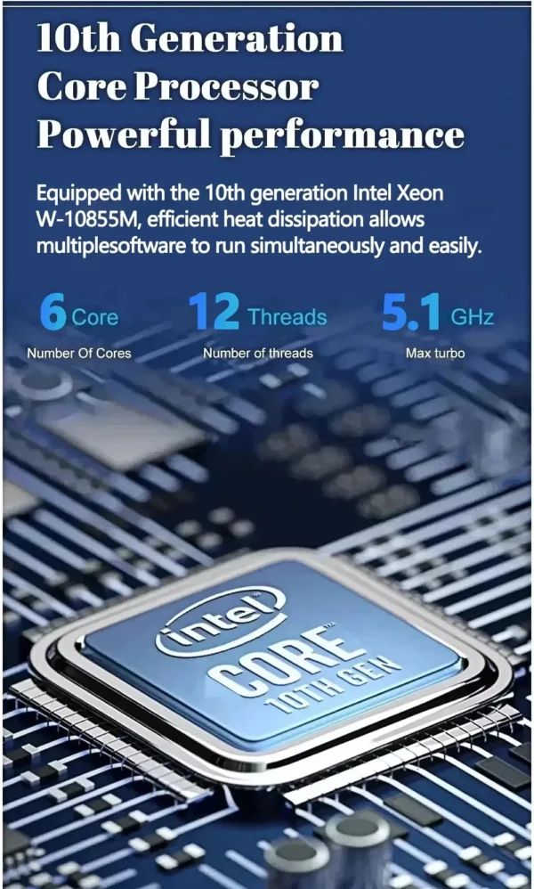 Intel Xeon W-10855M 16.1 + 14.1 pouces double écran 64GB DDR4 4 to SSD pavé tactile caméra HD 6 cœurs 12 fils 5.1GHz ordinateur portable de jeu – Image 16
