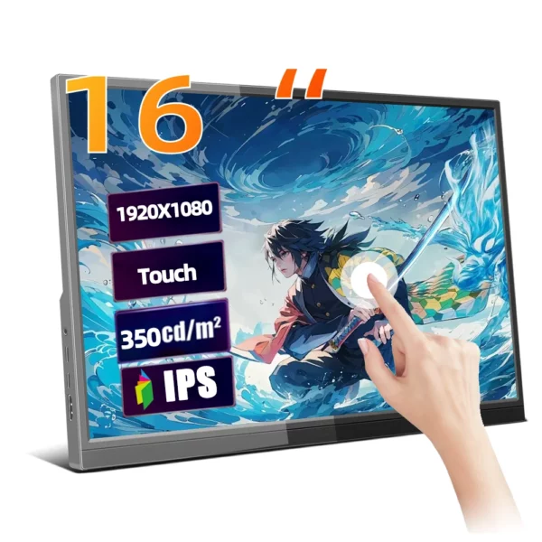 Écran tactile Portable 14/15.6/16 pouces, panneau FHD IPS, affichage secondaire, moniteur d'ordinateur type-c HDMI pour ordinateurs portables Xbox Switch