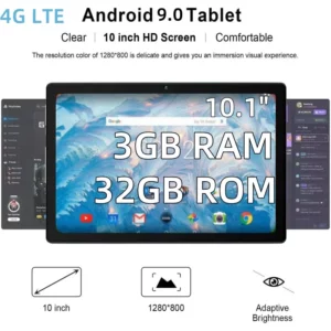 Tablettes Android 9.0 4G LTE T4, 10.1 pouces, 3 go de RAM, 32 go de ROM, GSM, 64 bits, MTK8765, processeur Quad-Core, 1280x800, IPS, 5000mAh