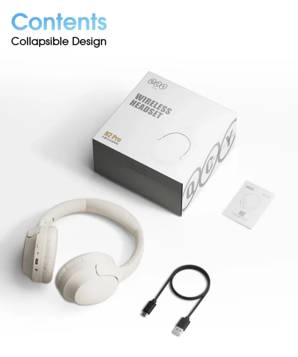 QCY H2 Pro casque sans fil Bluetooth 5.3 Mode basse écouteurs HIFI 3D casque stéréo sur l'oreille écouteurs de jeu – Image 23