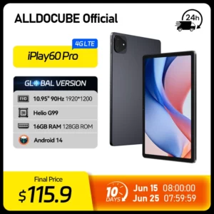 ALLDOCUBE iPlay60 Pro tablette 10.95 "90Hz affichage Helio G99 16GB(6GB + 10GB virtuel) RAM 128GB ROM 7000mAh LTE tablette Android 14