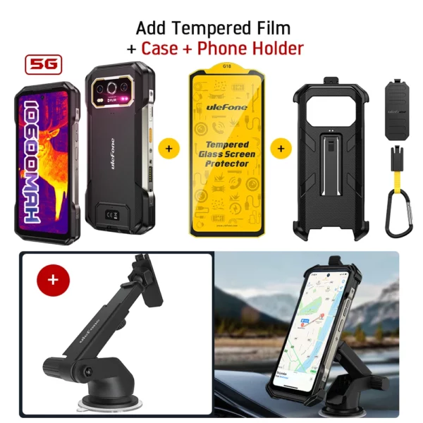 Téléphone robuste Ulefone Armor 27T Pro 5G 10600mAh Smartphone Android 14 50MP + 64MP Caméra nocturne 6,78" 120Hz 24GB + 256GB NFC Téléphone portable – Image 9