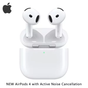Écouteurs sans fil Apple AirPods 4, avec suppression active du bruit, Bluetooth 5.3, audio spatial personnalisé, puce H2