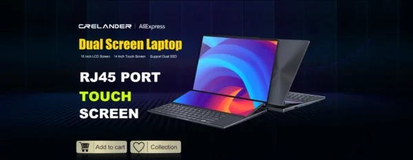 Crelander 16 "double écran tactile ordinateur portable Intel i5 i7 12ème génération 12 cœurs Écran IPS 32gb RAM m2 SSD Windows 11 ordinateur portable Intel – Image 7