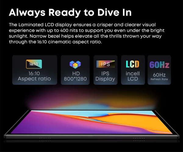 CHUWI-Tablette Hi10X Pro, Android 13 Widevine L1, 4G Permanence, 10.1 ", IPS Core Unisoc T606, 4 Go de RAM, 128 Go, Tablettes Dean, 2.4G, 5G, Wifi, 7000mAh – Image 16