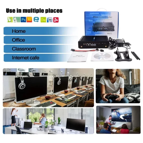 Tout en un Barebone PC I7 I5 ordinateur de bureau pas cher 21.5 pouces 23.8 pouces 4G 8G RAM 256G SSD ordinateur de jeu tout-en-un – Image 5