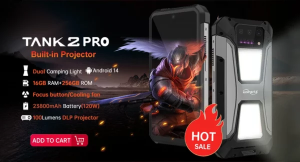 Unihertz tank 3s 8849 smartphone alimenté avec projecteur 24GB 256GB Dimension 8200 téléphone portable 15600mAh 66W chargeur 64MP 5G téléphone – Image 8