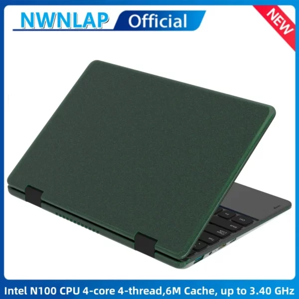 Vert 2025 nouveau 11 "écran tactile Intel Celeron N100 4 Core 4 fil 3.4GHz ordinateur portable pas cher Win 11 ordinateurs portables ordinateur pour les entreprises