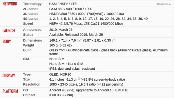Huawei P30 Global déverrouiller Smartphone Android, 6.1 pouces, 40MP, 8 + 256GB ROM, téléphones mobiles 4G, Google Play Store, double SIM, téléphones portables – Image 14