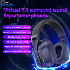 MZYJBL Bluetooth casque GT100 ENC suppression du bruit 2.4G casque sans fil sur l'oreille 5.4 écouteur étanche sport écouteurs