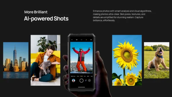 Ulefone Armor 34 Pro 5G AI 25500mAh téléphone robuste Smartphone Android 15 32GB + 512GB projecteur DLP intégré 6.95 "NFC téléphone portable – Image 42