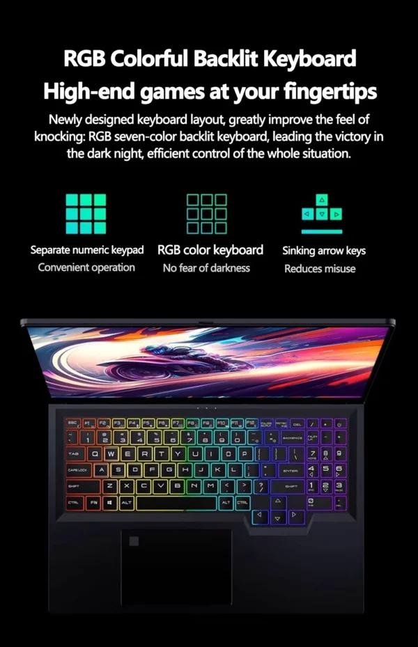 PC 16 pouces Intel Core i9-12900H NVIDIA RTX 3060 6G ordinateur 64GB DDR4 4TB SSD HD caméra WiFi5 BT5.2 ordinateur Portable de jeu – Image 19