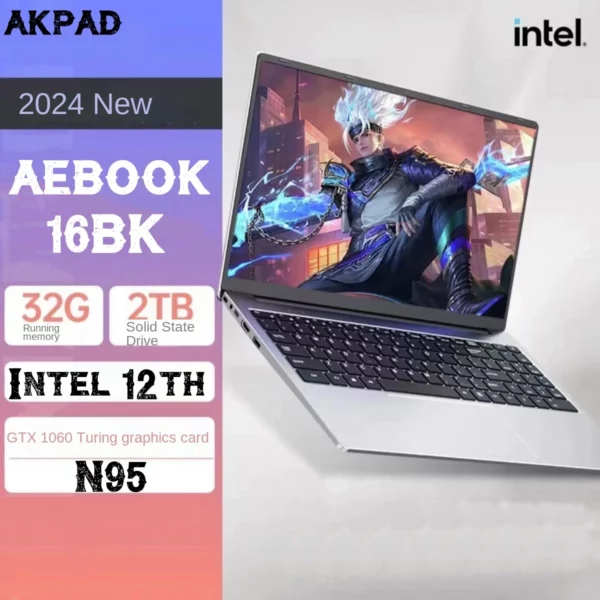 NVIDIA GeForce GTX 1060 4G Max 32GB ordinateurs portables Windows 10 11 Pro ordinateur bureau Netbook 15.6 pouces Gen Intel 12th N95 5G WiFi